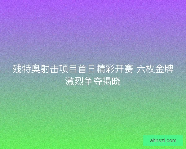 残特奥射击项目首日精彩开赛 六枚金牌激烈争夺揭晓 残特奥射击项目首日精彩开赛 六枚金牌激烈争夺揭晓