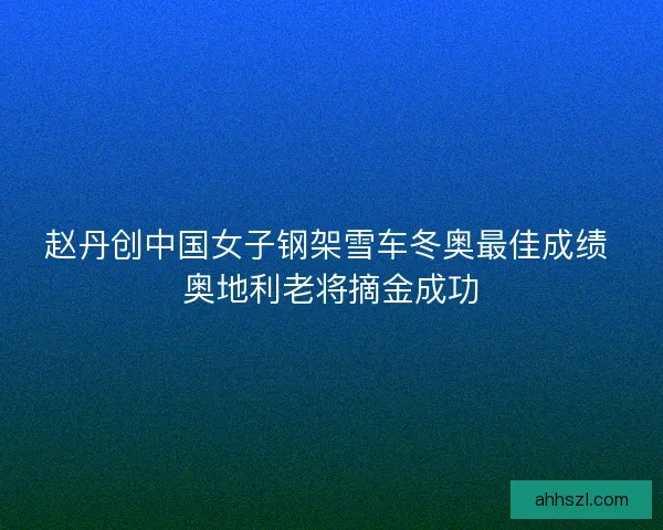 赵丹创中国女子钢架雪车冬奥最佳成绩 奥地利老将摘金成功 赵丹创中国女子钢架雪车冬奥最佳成绩 奥地利老将摘金成功